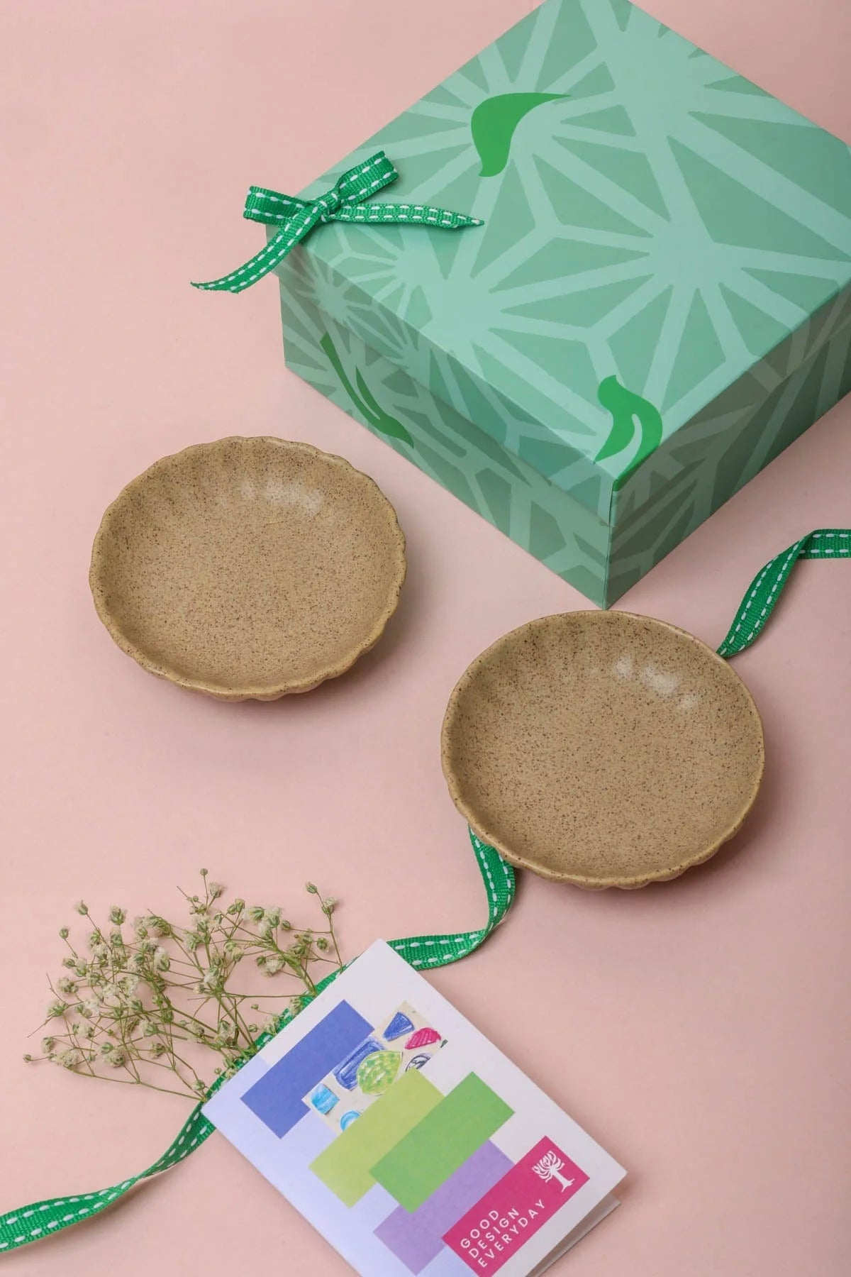 Studio Naturals Handcrafted Ceramic Trinket Dish - 10x10x2.5 Inches (Set Of 2)