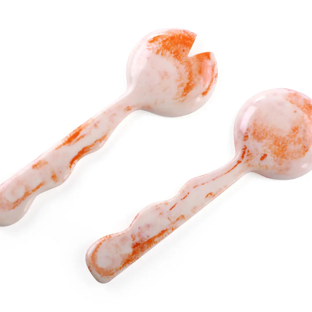 Resin Salad Server- Pink (Set of 2), 12.40 x 3.93 Inches