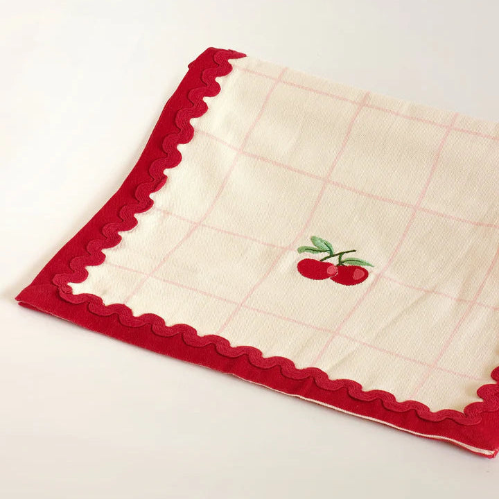 Cherry Crush Embroidered Runner - 13 x 72 Inches
