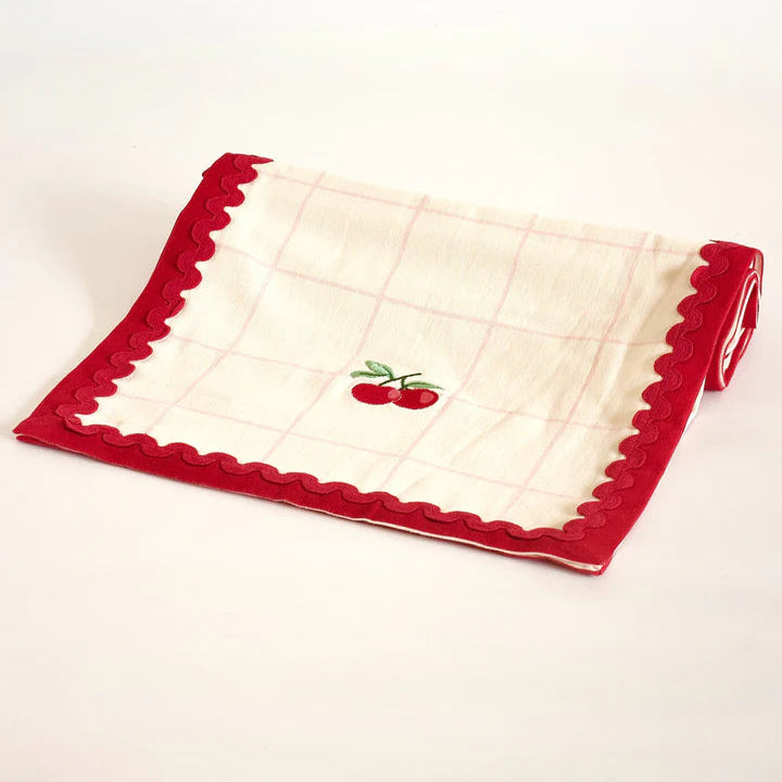 Cherry Crush Embroidered Runner - 13 x 72 Inches