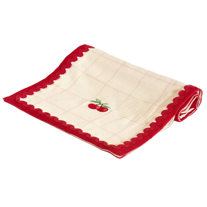 Cherry Crush Embroidered Runner - 13 x 72 Inches