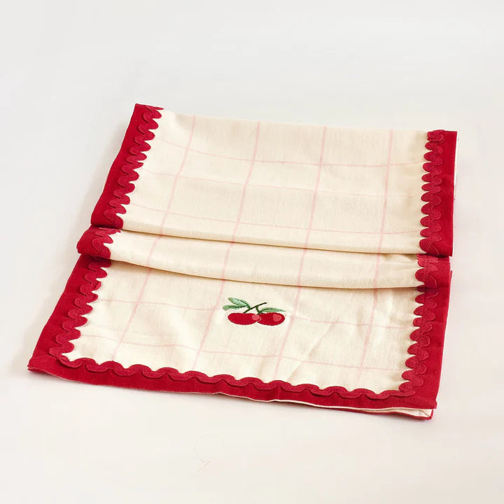 Cherry Crush Embroidered Runner - 13 x 72 Inches