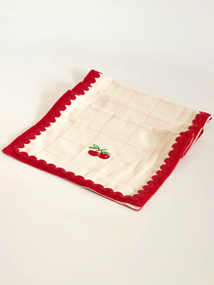 Cherry Crush Embroidered Runner - 13 x 72 Inches