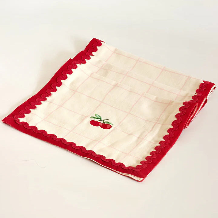 Cherry Crush Embroidered Runner - 13 x 72 Inches