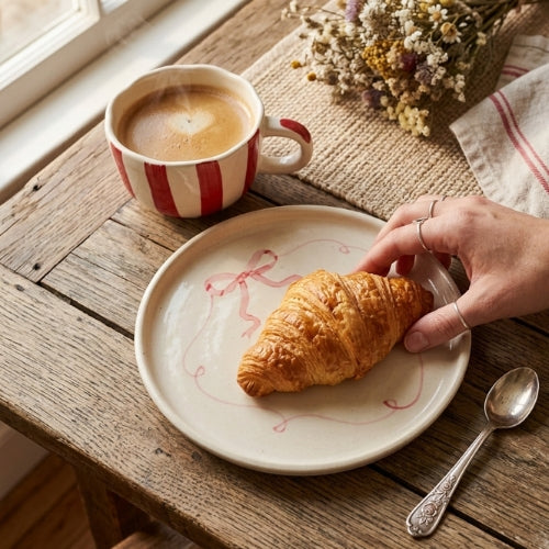 Ceramic Red Cappuccino Cup, 2.9 x 3.9 Inches (Set of 2)