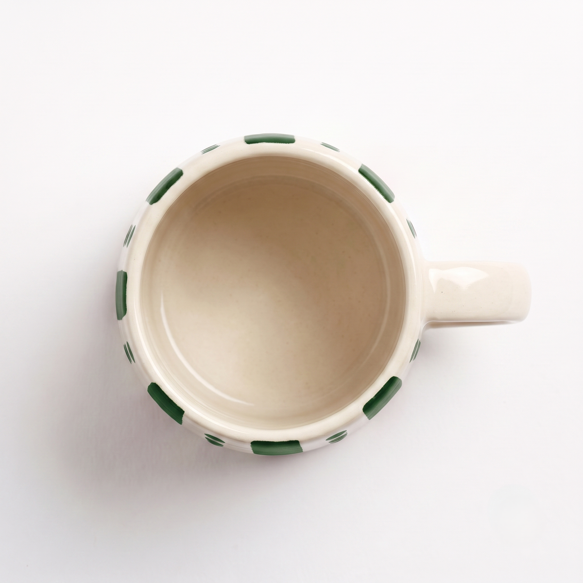 Green Stripe & Dot Mug | 4 Inch | Set Of 2