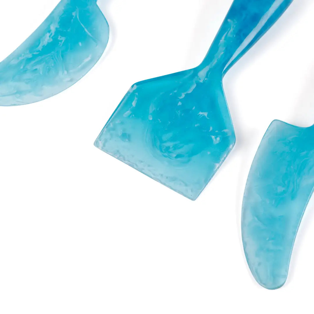 Resin Cheese Knife, blue (Set of 3) - 6 Inches