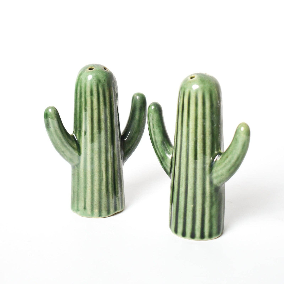 Green Cactus Salt & Pepper Shaker Set | 4 Inch - Casa Amarosa