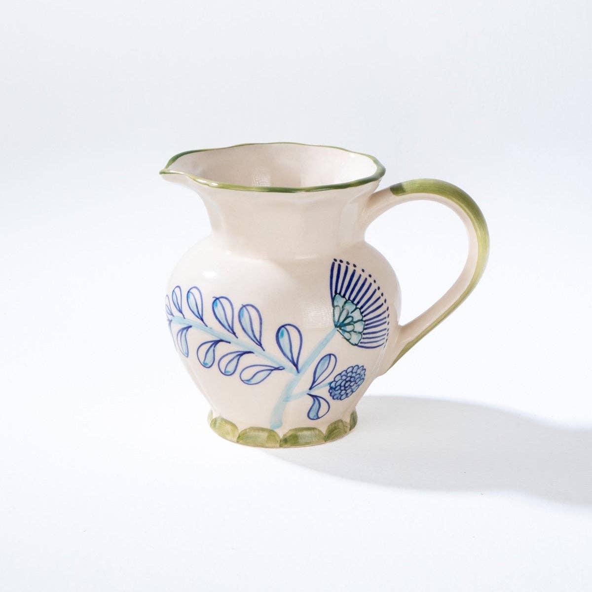 Blue Green Ceramic Water Jug | Handcrafted | 8x5x7 In - Casa Amarosa