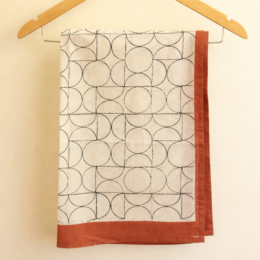 Art Deco Stole, Black and White - 22 x 72 Inches