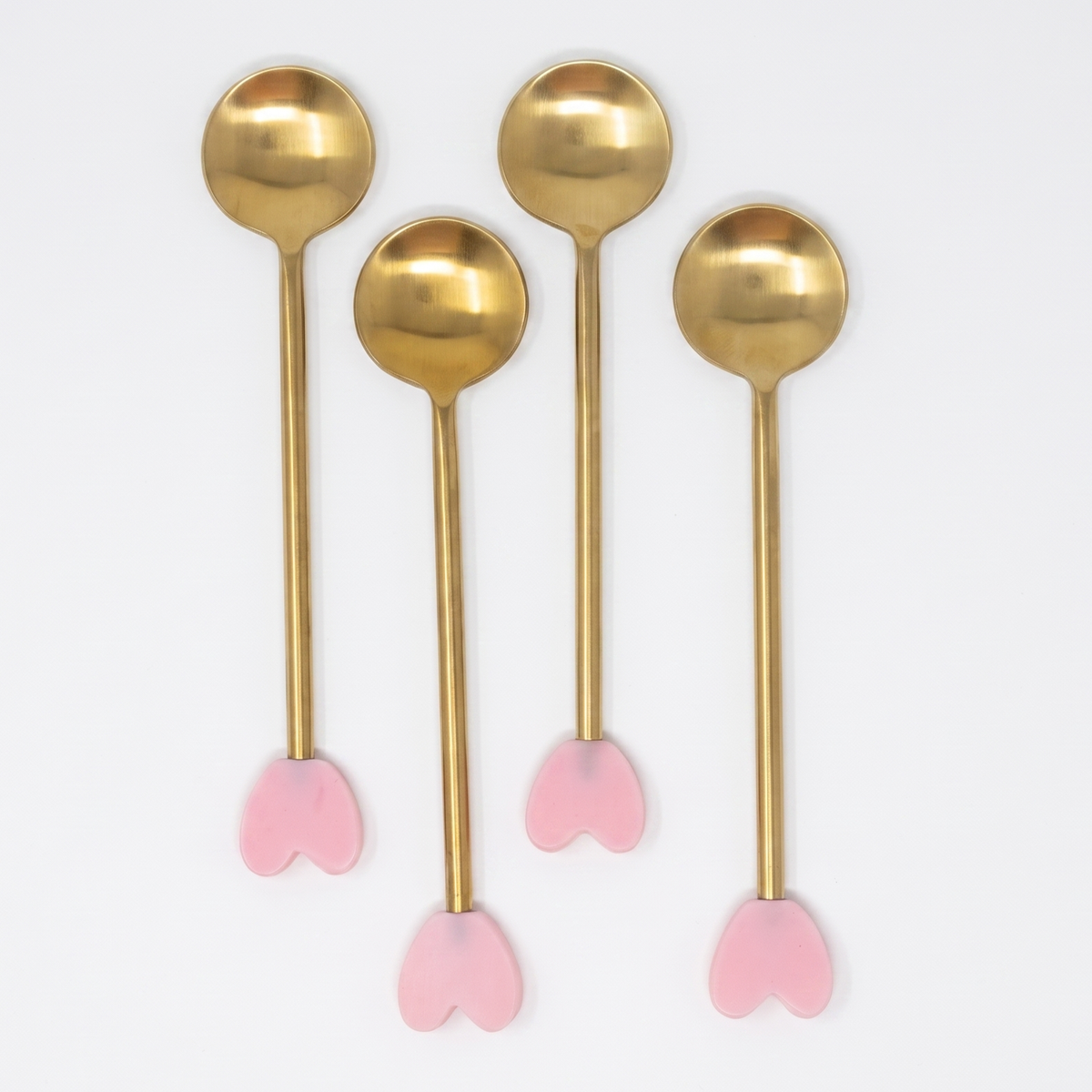 Heart Motif Teaspoon Set | Stainless Steel Spoons | 6 Inch | Set of 4
