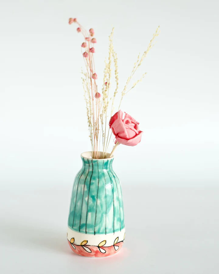 Garden Palette Mini Vases , Set of 3 - 2x4.5 Inches