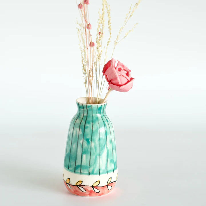 Garden Palette Mini Vases , Set of 3 - 2x4.5 Inches