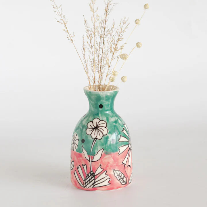 Garden Palette Mini Vases , Set of 3 - 2x4.5 Inches