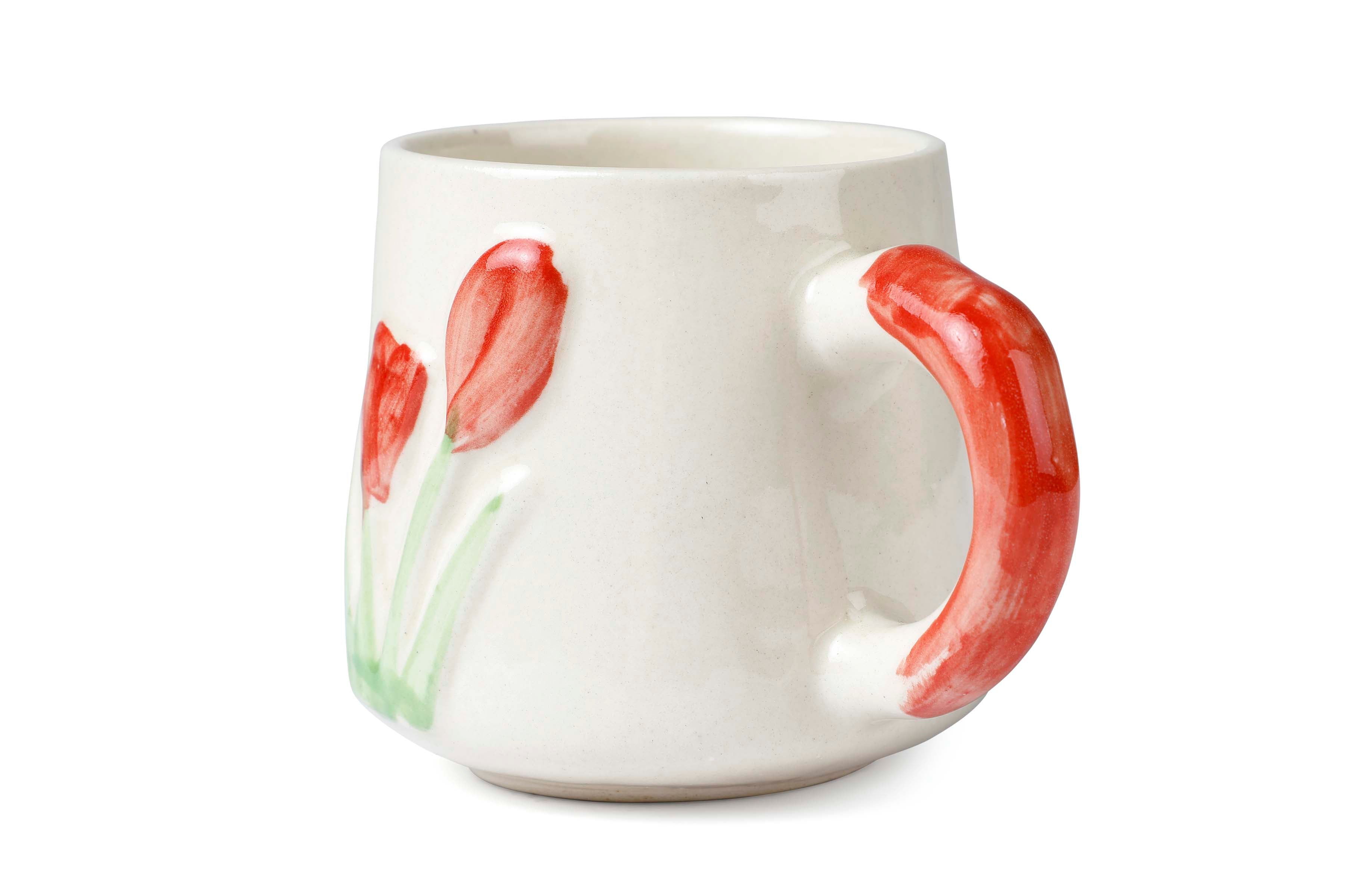 Spring Tulip Ceramic Mug - 3.8 x 3.5 Inches - Set of 4