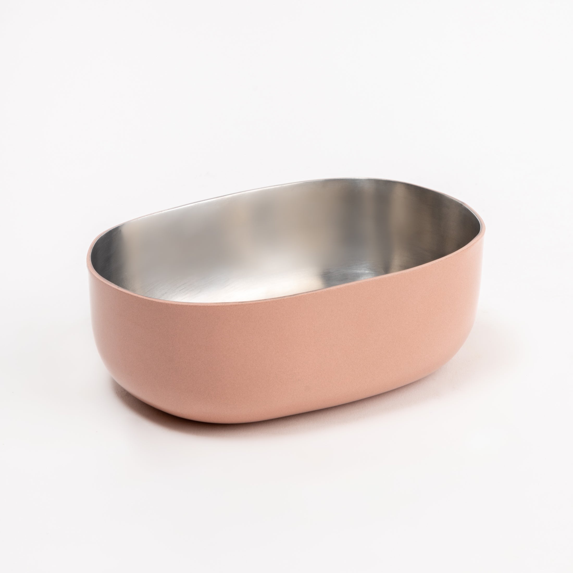 Steel Serveware Bowl, Blush- 6.50 x 4.75 x 2.50 Inches