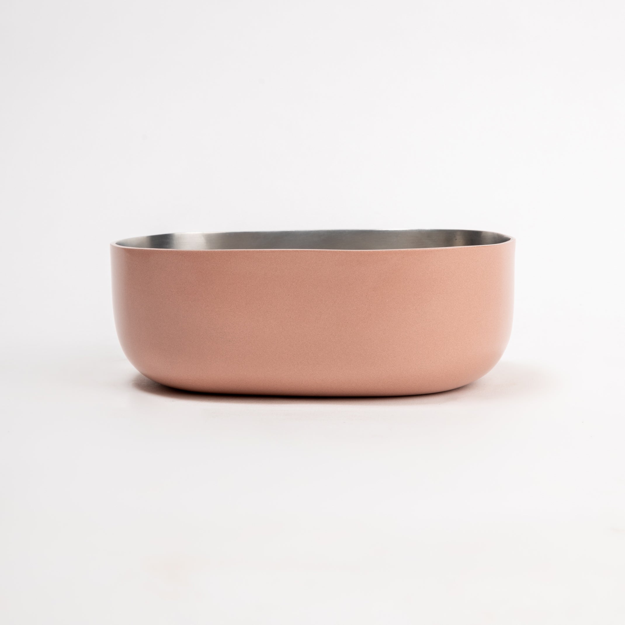 Steel Serveware Bowl, Blush- 6.50 x 4.75 x 2.50 Inches