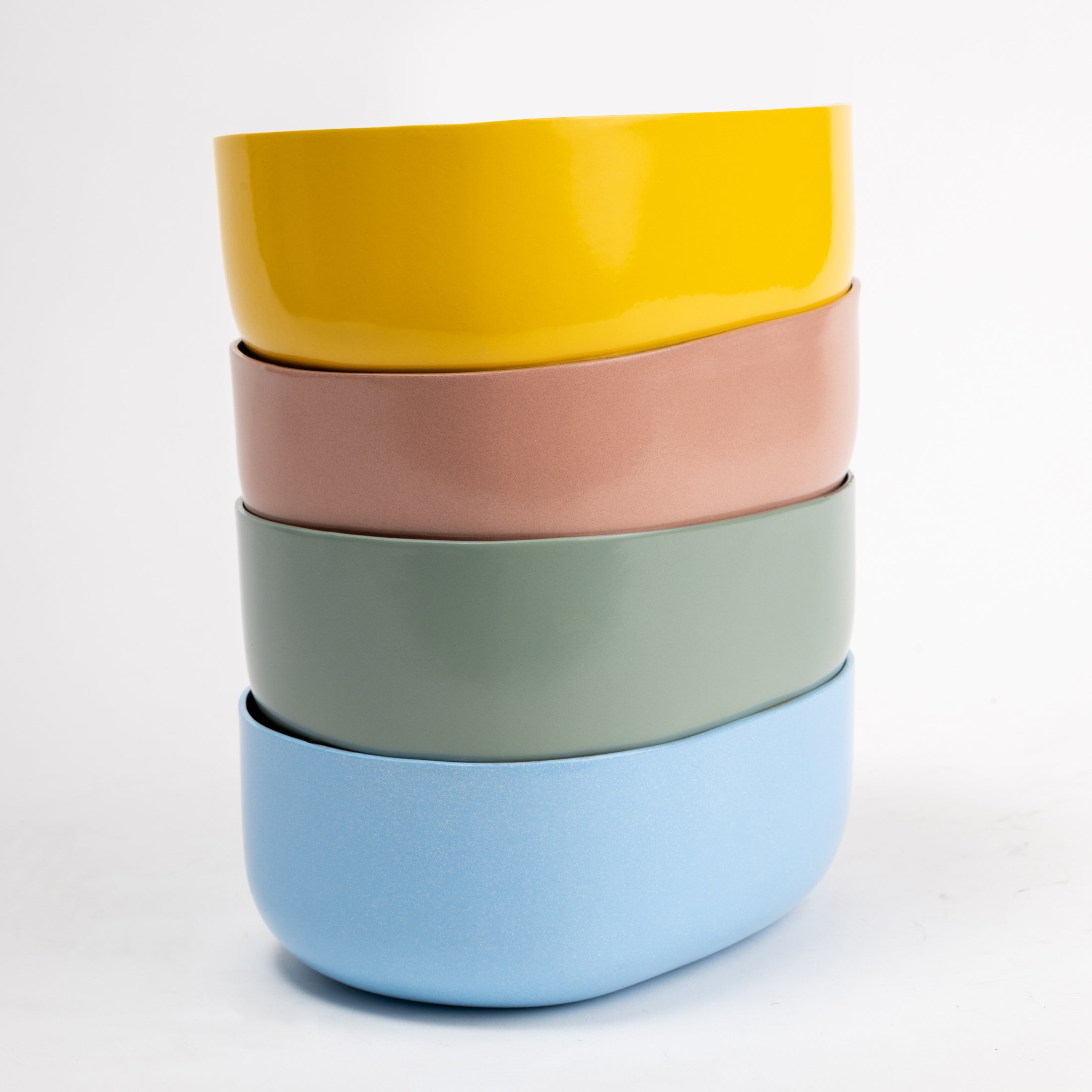 Steel Serveware Bowl, Blue- 6.50 x 4.75 x 2.50 Inches