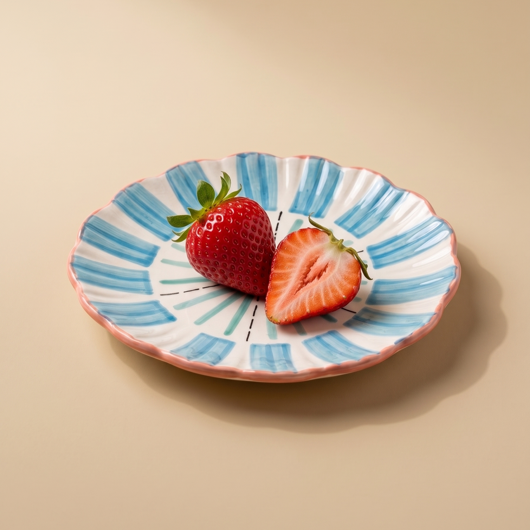 Blue Masquerade Snack & Coaster Plate | Stoneware | Set Of 4