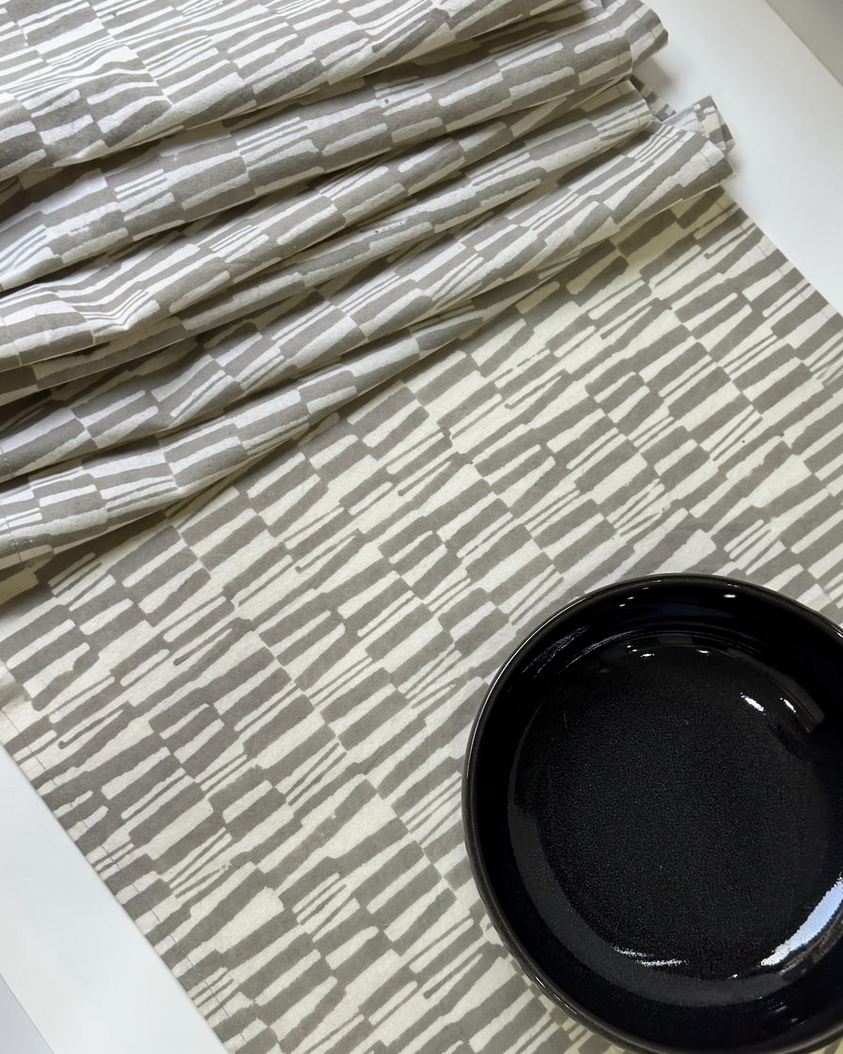 See You Tuesday Table Runner | Block Print Cotton | 17x76.5"