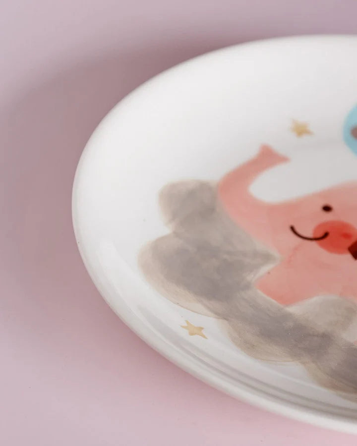 Ellie Handpainted Ceramic Plate - 7.90 x 7.90 x 1 Inches , Set of 4