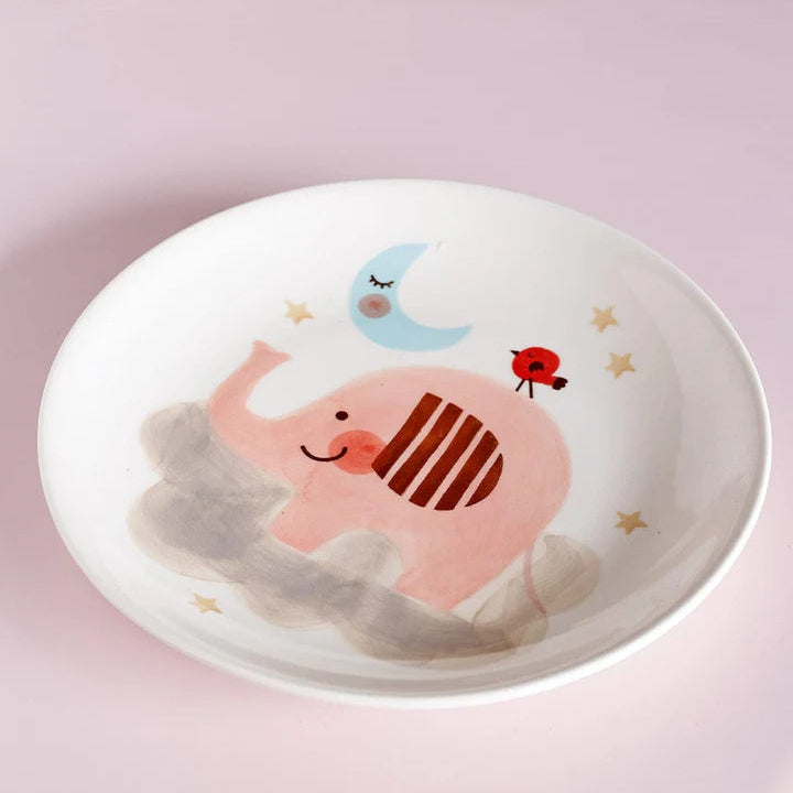 Ellie Handpainted Ceramic Plate - 7.90 x 7.90 x 1 Inches , Set of 4
