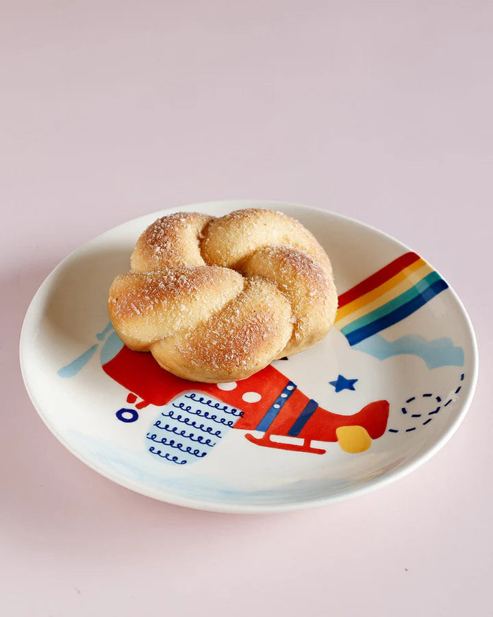 Pilot Handpainted Ceramic Plate - 7.90 x 7.90 x 1 Inches , (Set of 4)