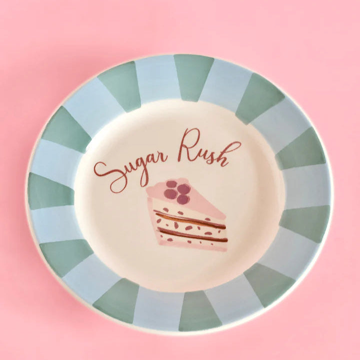Sugar Rush Handpainted Ceramic Dessert Plate - Set of 4 , 7 Inches