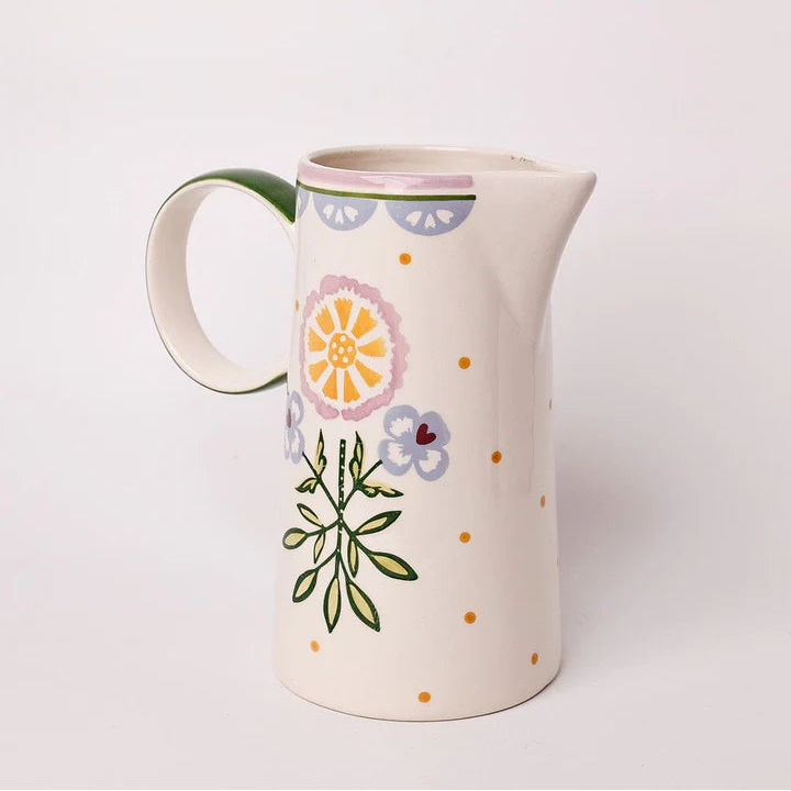 Sundrop Handpainted Ceramic Pitcher - 8.87 x 4.92 Inches
