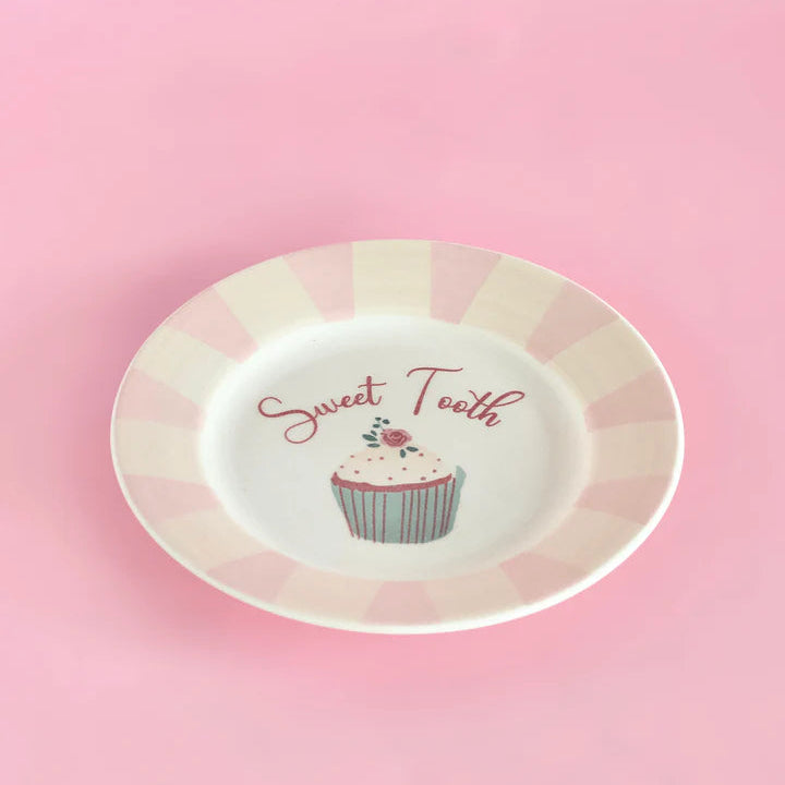 Sweet Tooth Handpainted Ceramic Dessert Plate - Set of 4 , 7 Inches