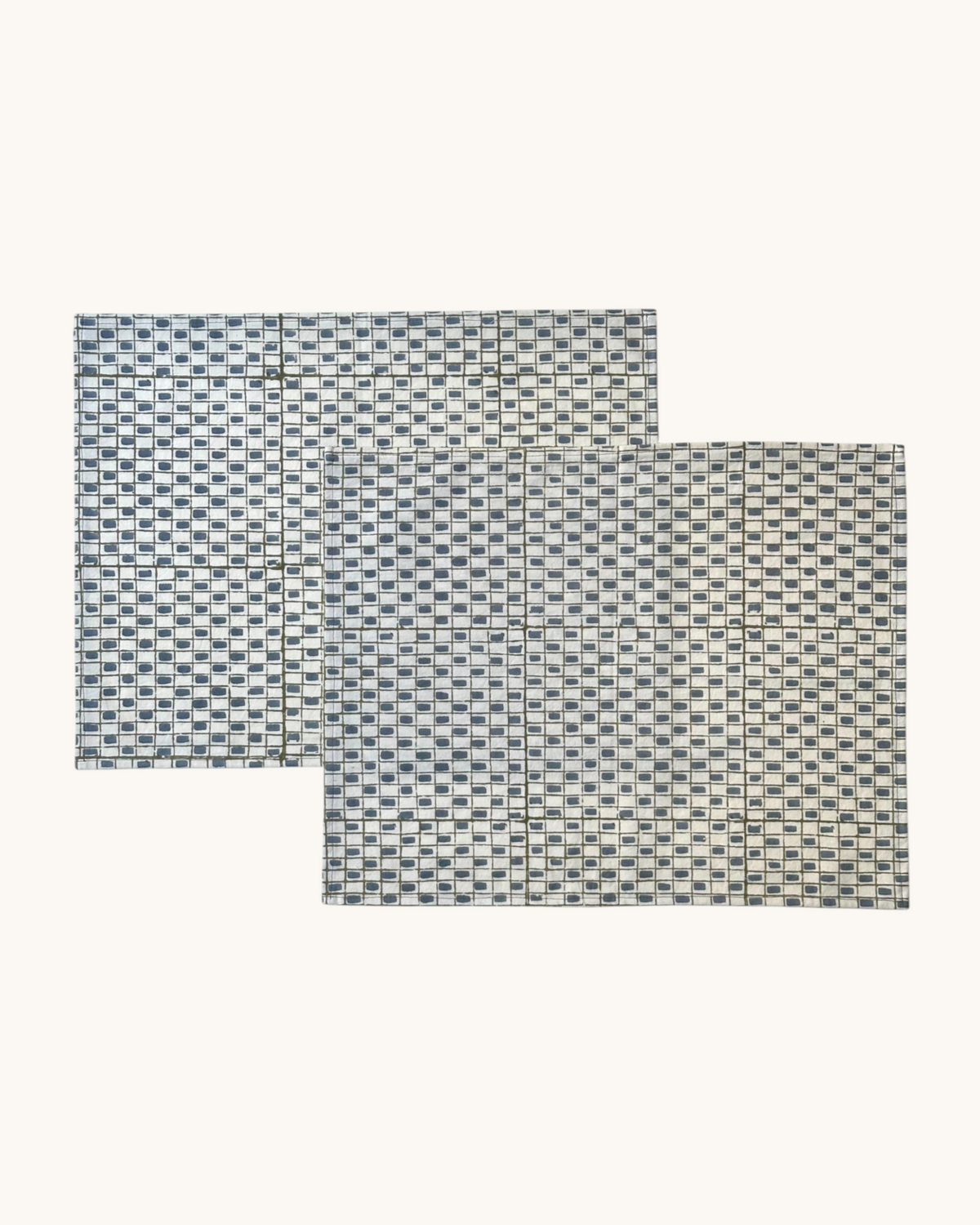 Tell Me Everything Good hand block printed cotton placemats set of 2