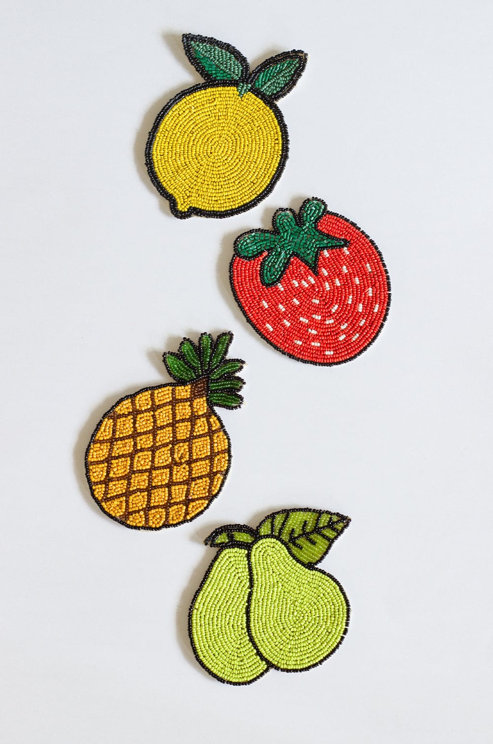 Tropical Beaded Summer Coasters (Pack of 4), 4x4 Inches- Set of 2