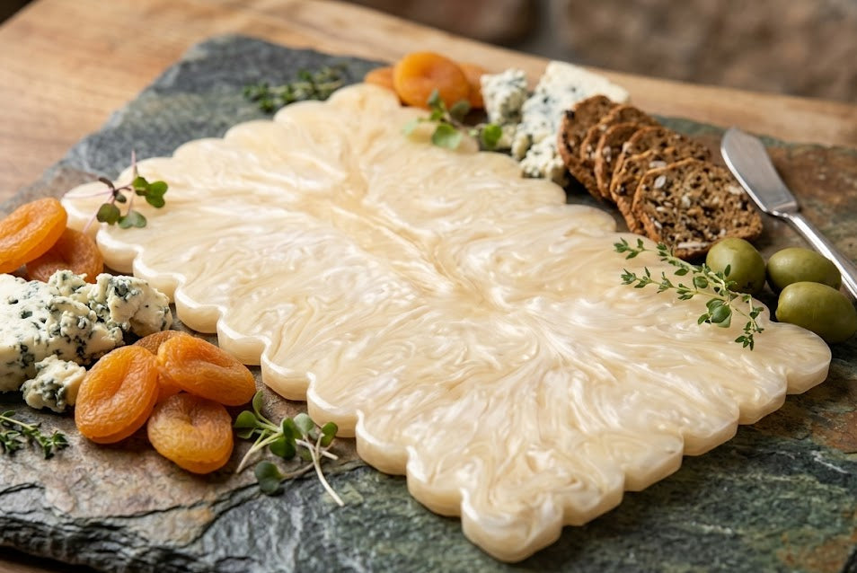 Vanilla Resin Cheese Board, 14 Inch