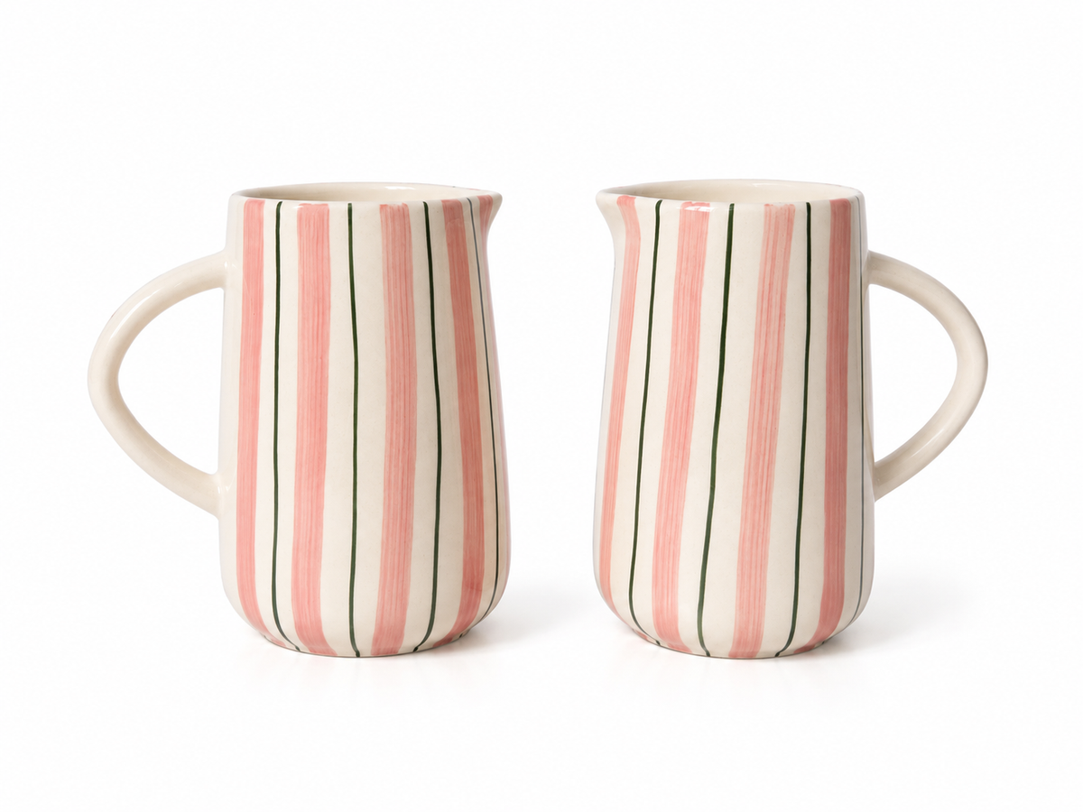 Blue & Pink Pitcher | Hand-Painted Ceramic | 800ml