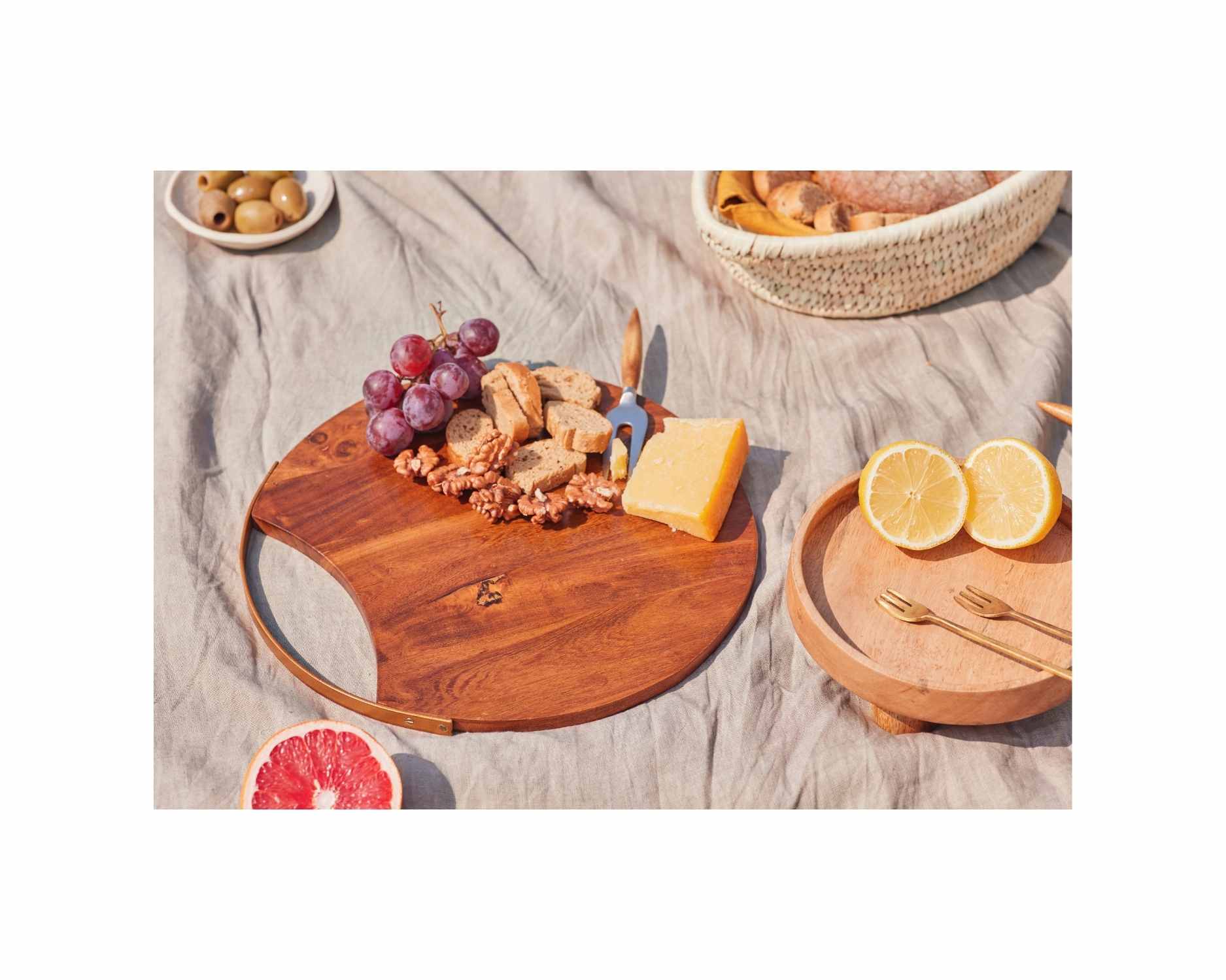 Handmade Wood Charcuterie Board - Round - 12 inches (Set of 2)