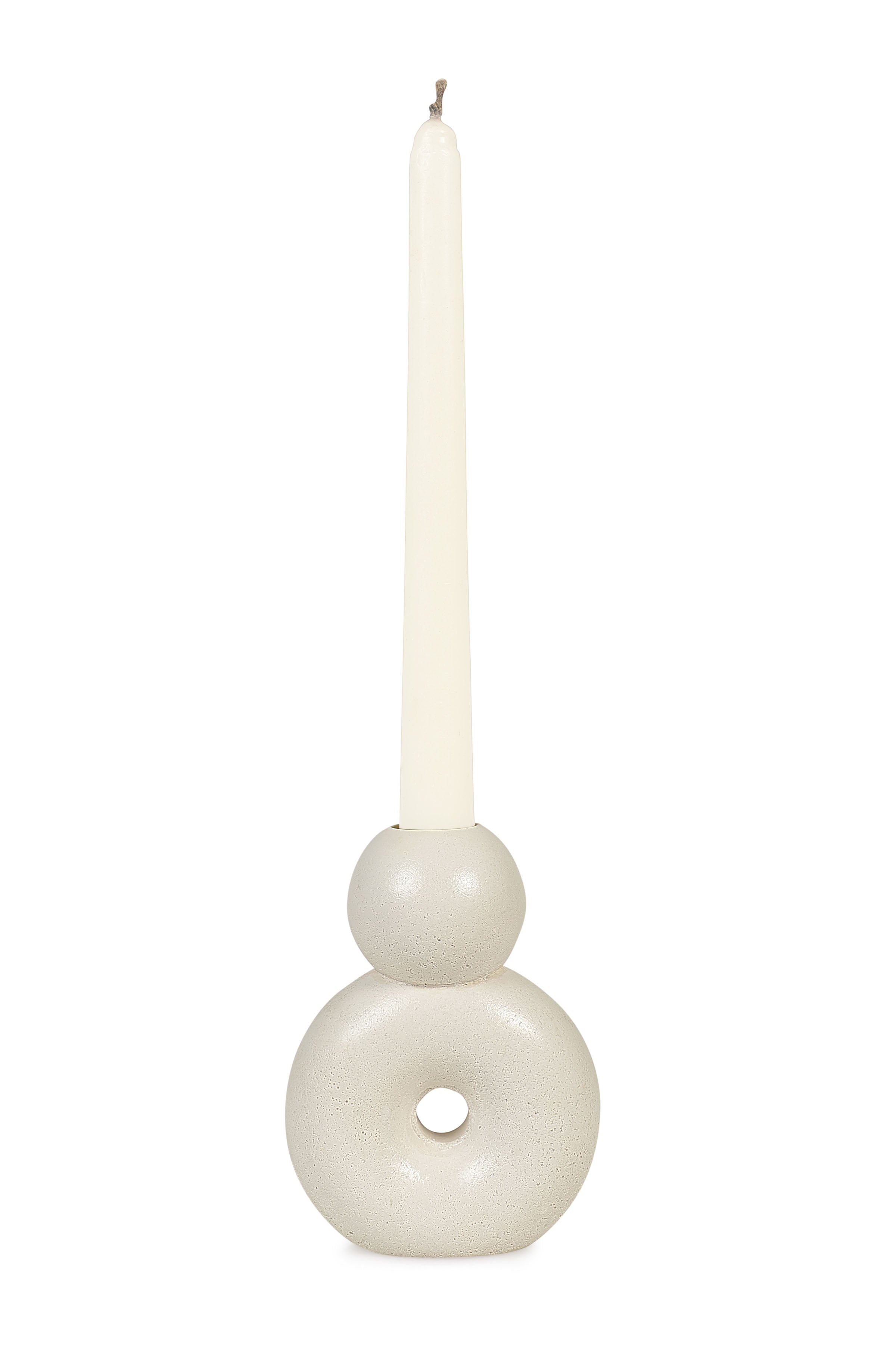 Nordic Modern 8 Style Concrete Candle Holder - Ivory (Set of 2)