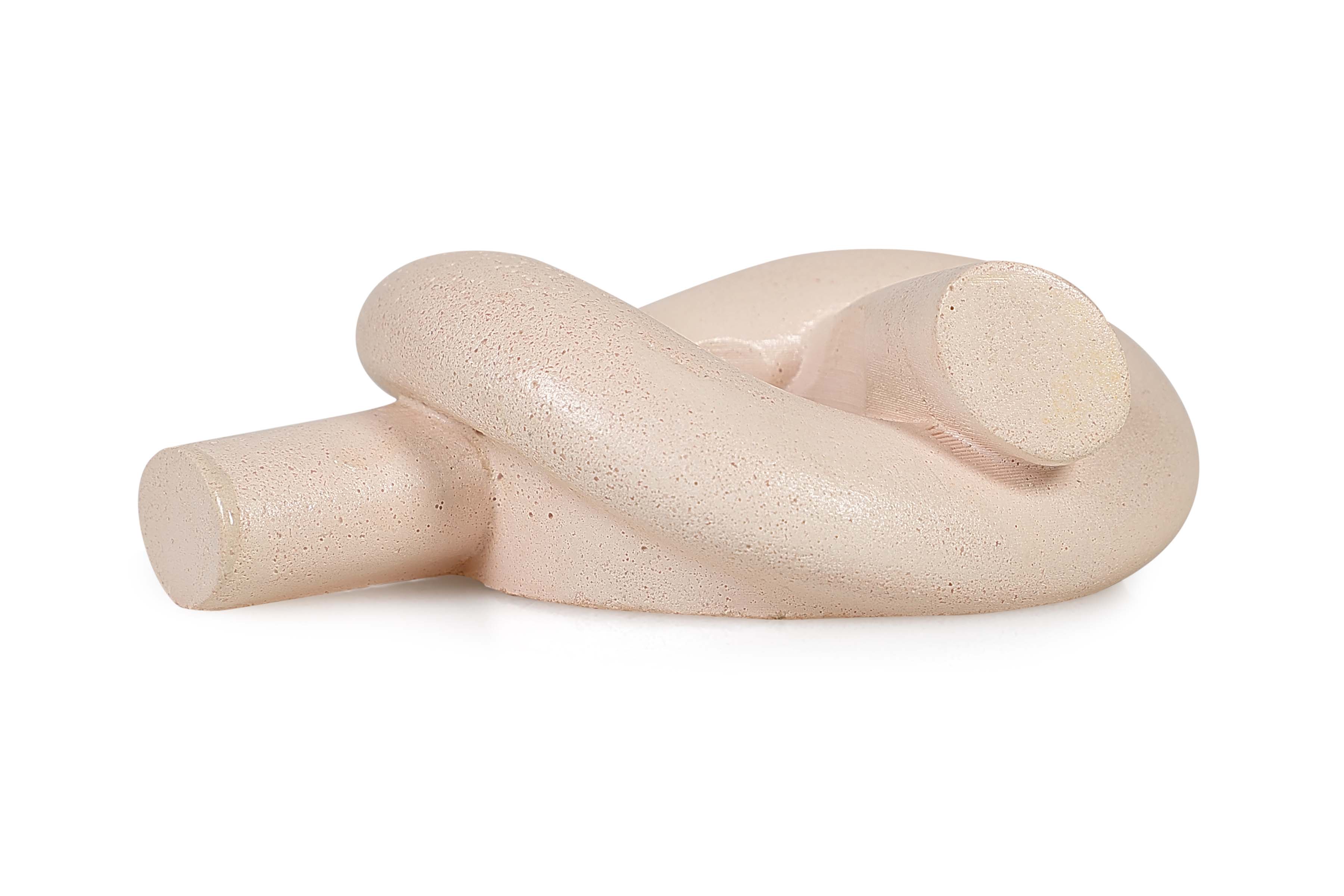 Nordic Style Knot Concrete Candle Holder - Blush 3.2x4.5 Inch