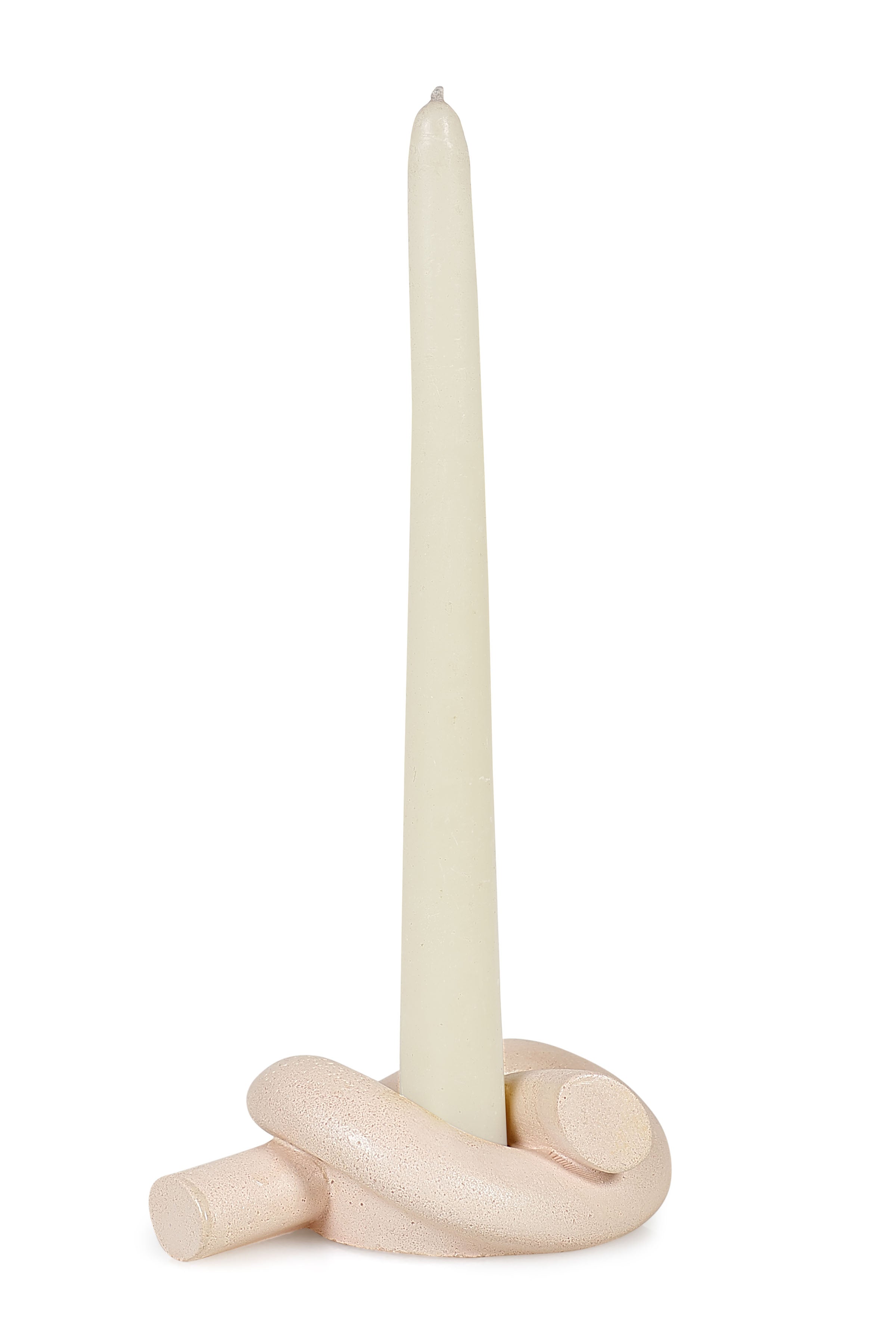 Nordic Style Knot Concrete Candle Holder - Blush 3.2x4.5 Inch