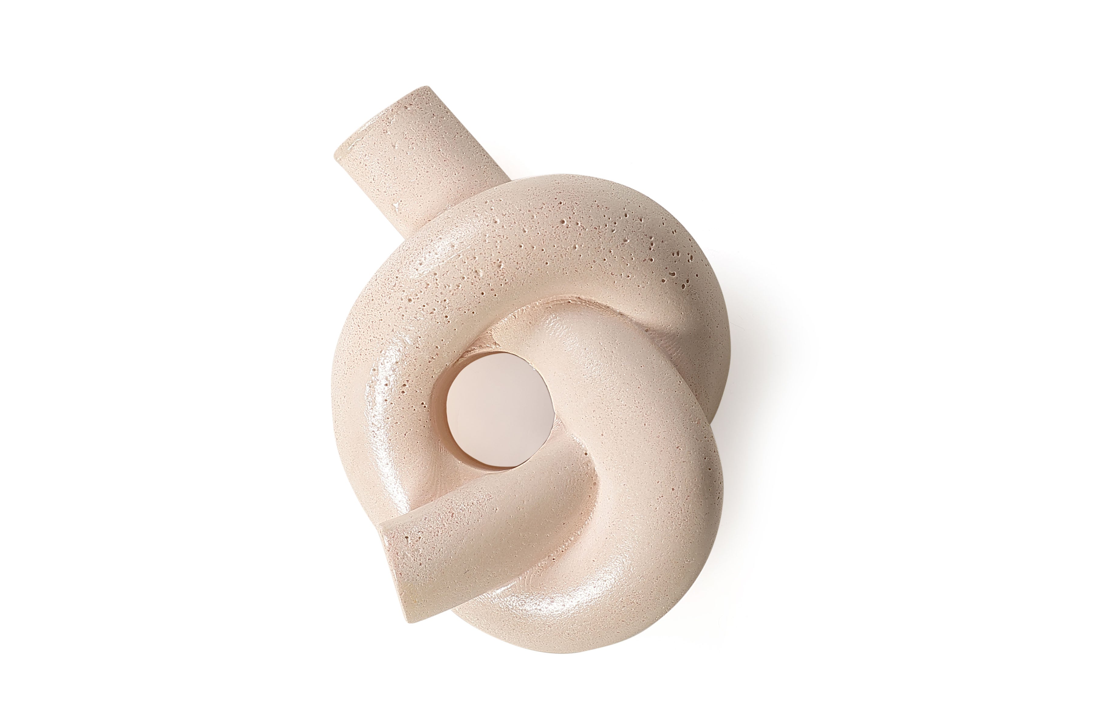 Nordic Style Knot Concrete Candle Holder - Blush 3.2x4.5 Inch