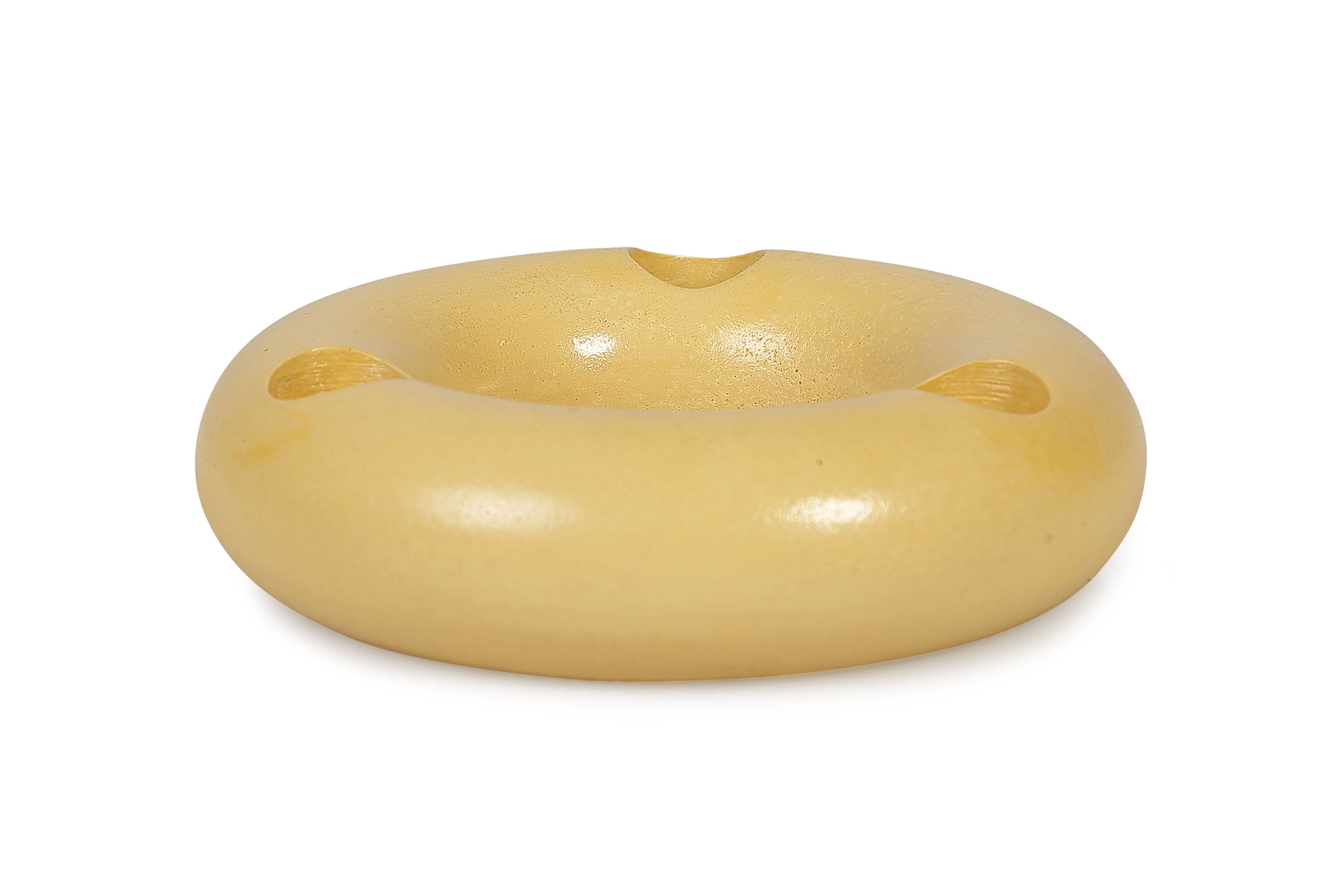 Nordic Donut Style Concrete Candle Holder - Mustard Yellow (Set of 2)