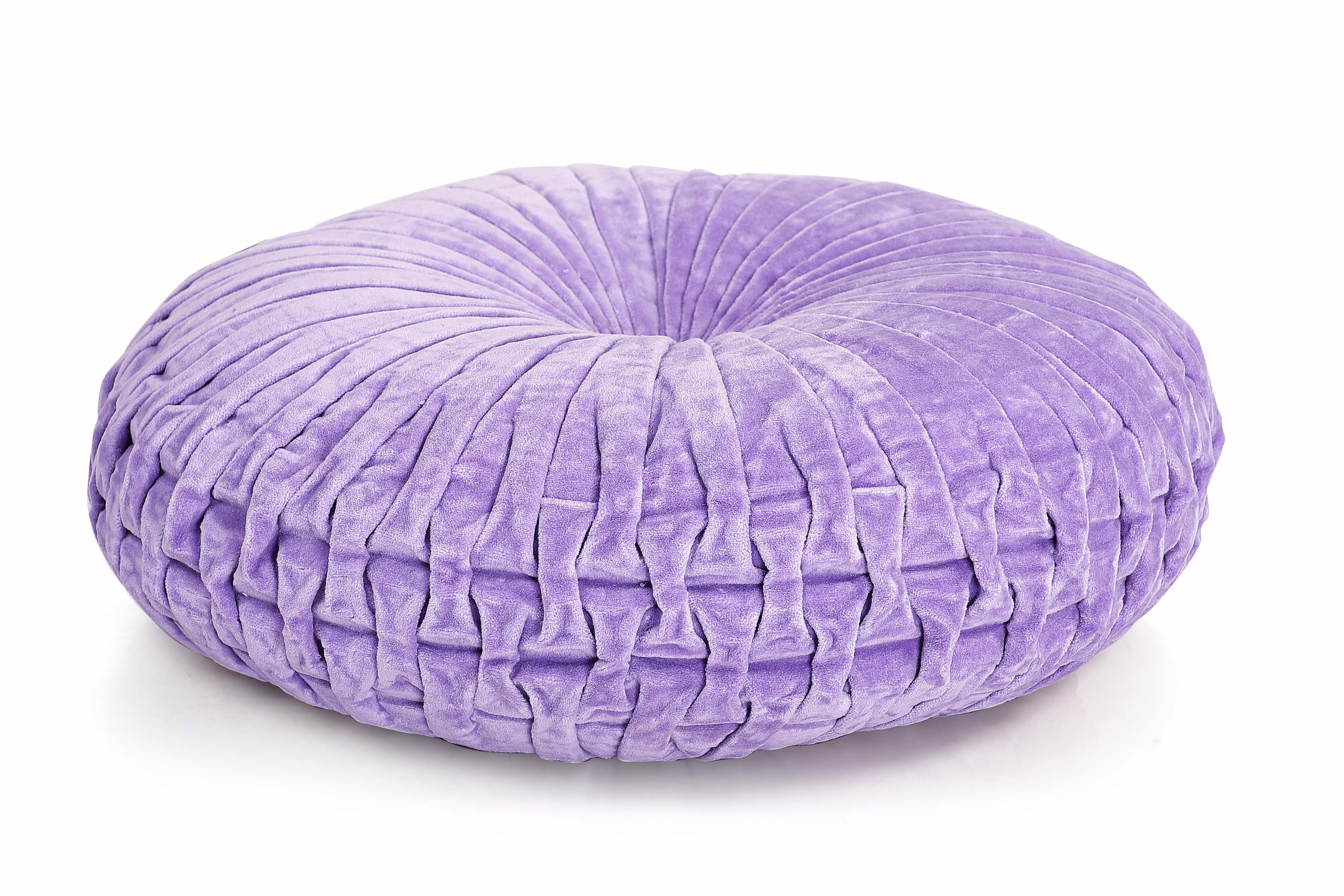 Velvet Round Handmade Pillow Purple Rose  - 16 Inch