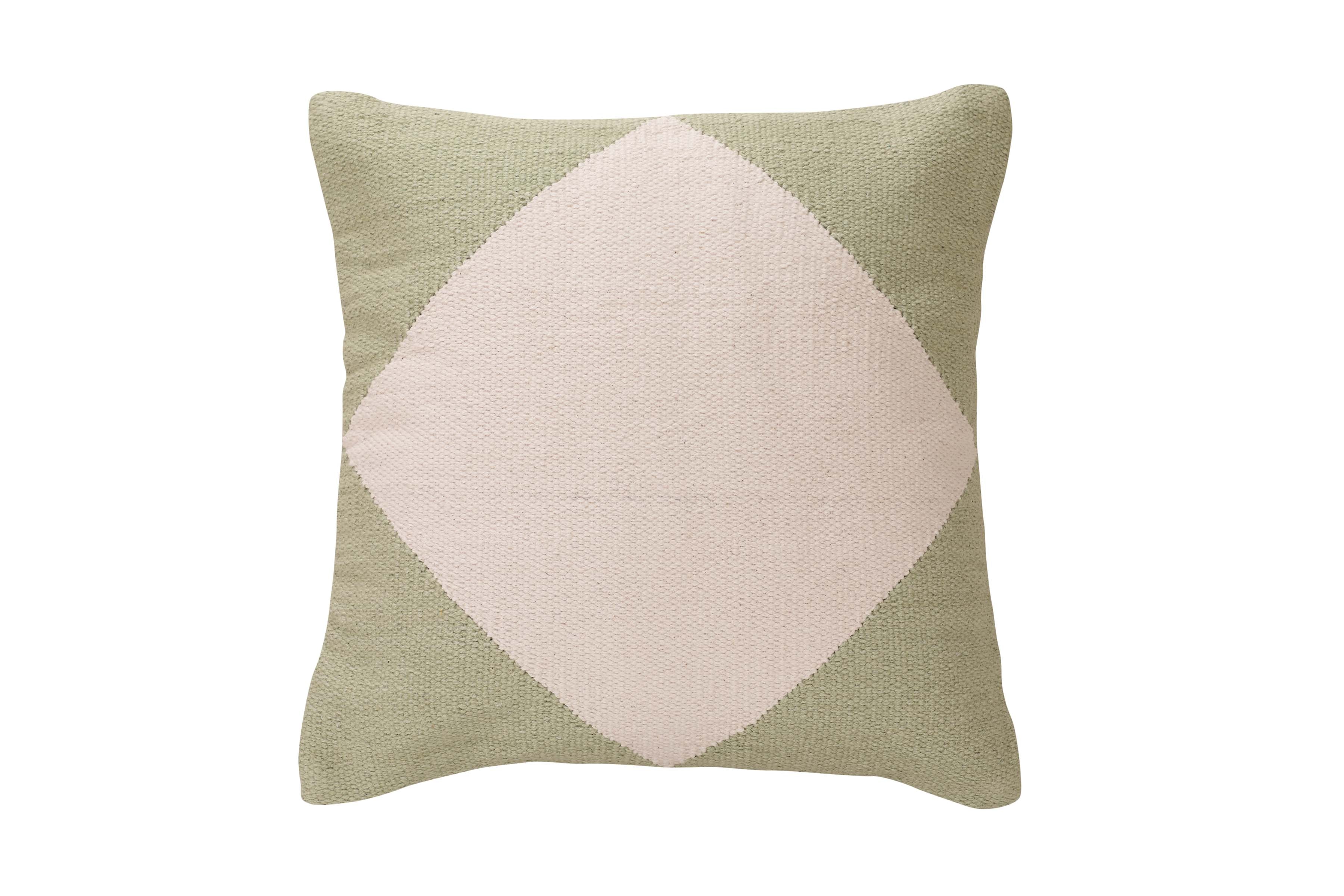 Diamond Accent Pillow, Sage - 18x18 inch