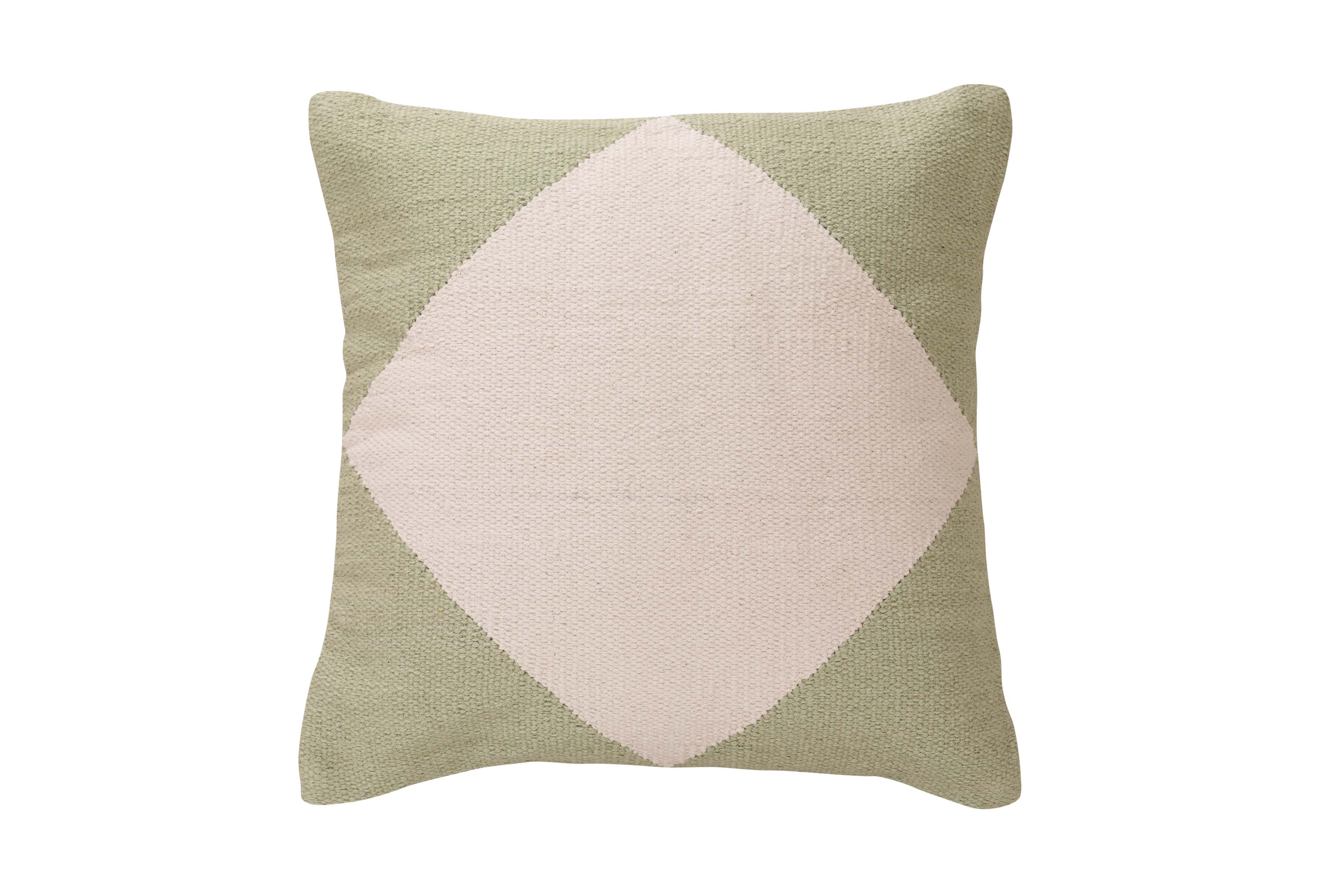 Diamond Accent Pillow, Sage - 18x18 inch