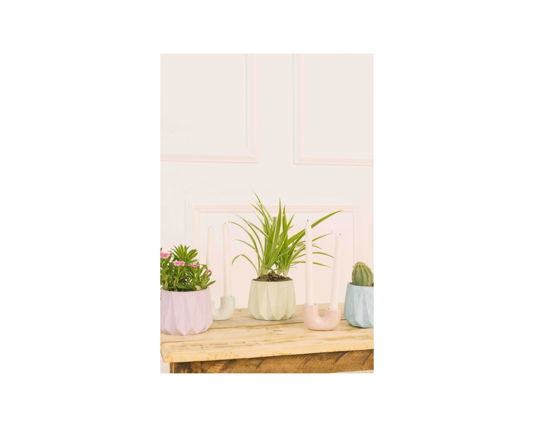 Concrete Small Succulent Planter- Green, 3.5x4 Inch