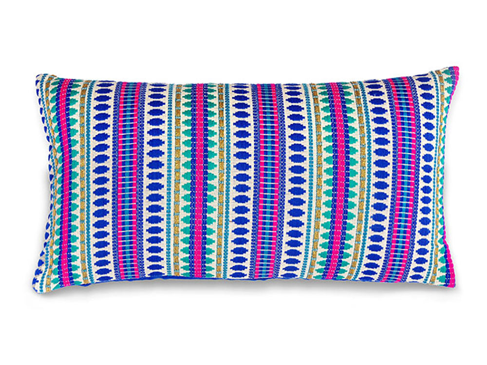 Blue Capsule Cushion, Blue & Green- 12x22 Inch