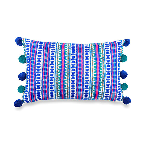 Blue Capsule Cushion, Blue- 12x27 Inch