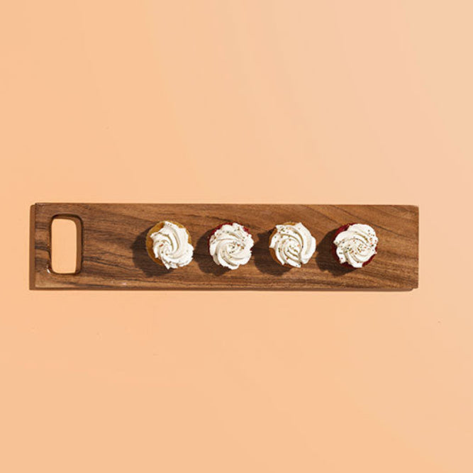 Handmade Teak Wood Charcuterie Board -17.9"x3.6" (Set of 2)