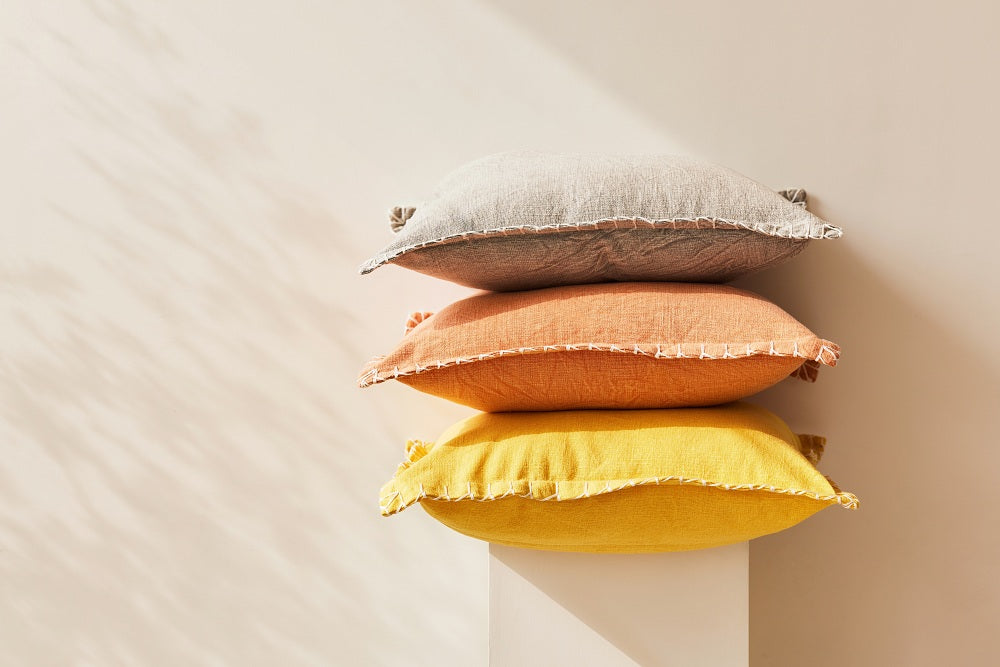 Stone Washed Throw Pillow, Grey - 21x21 Inch