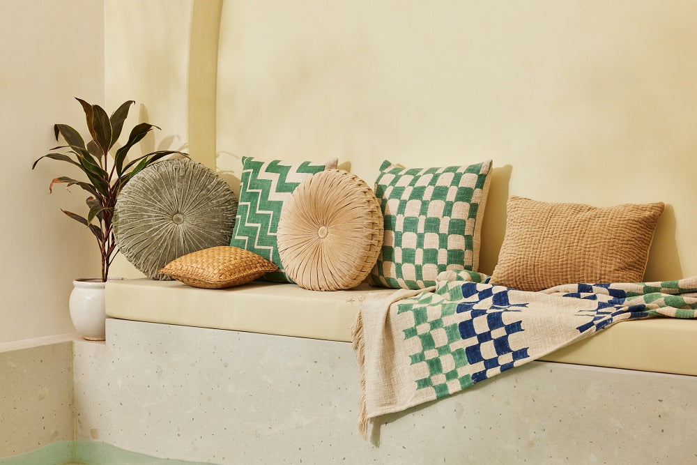 Velvet Round Handmade Pillow Sage Green - 16 Inch