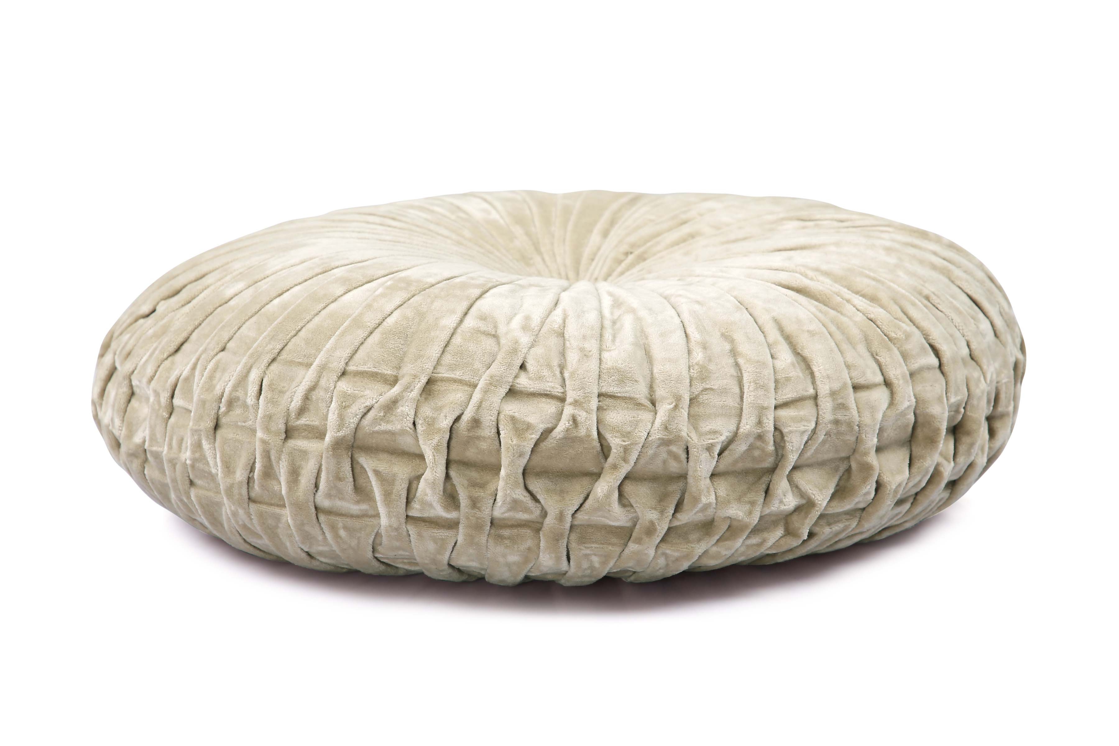 Velvet Round Handmade Pillow Biscotti  - 16 Inch